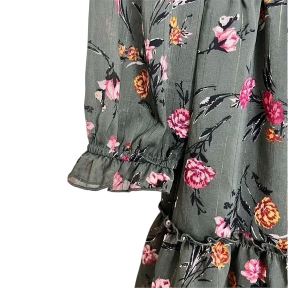 Anthropology Drew Green Smocked-Waist Mini Dress - Picture 4 of 11